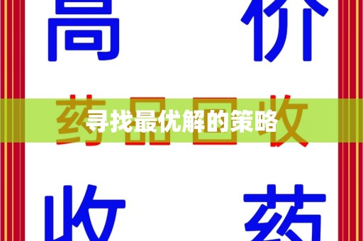 哈尔滨寻找最优解的策略